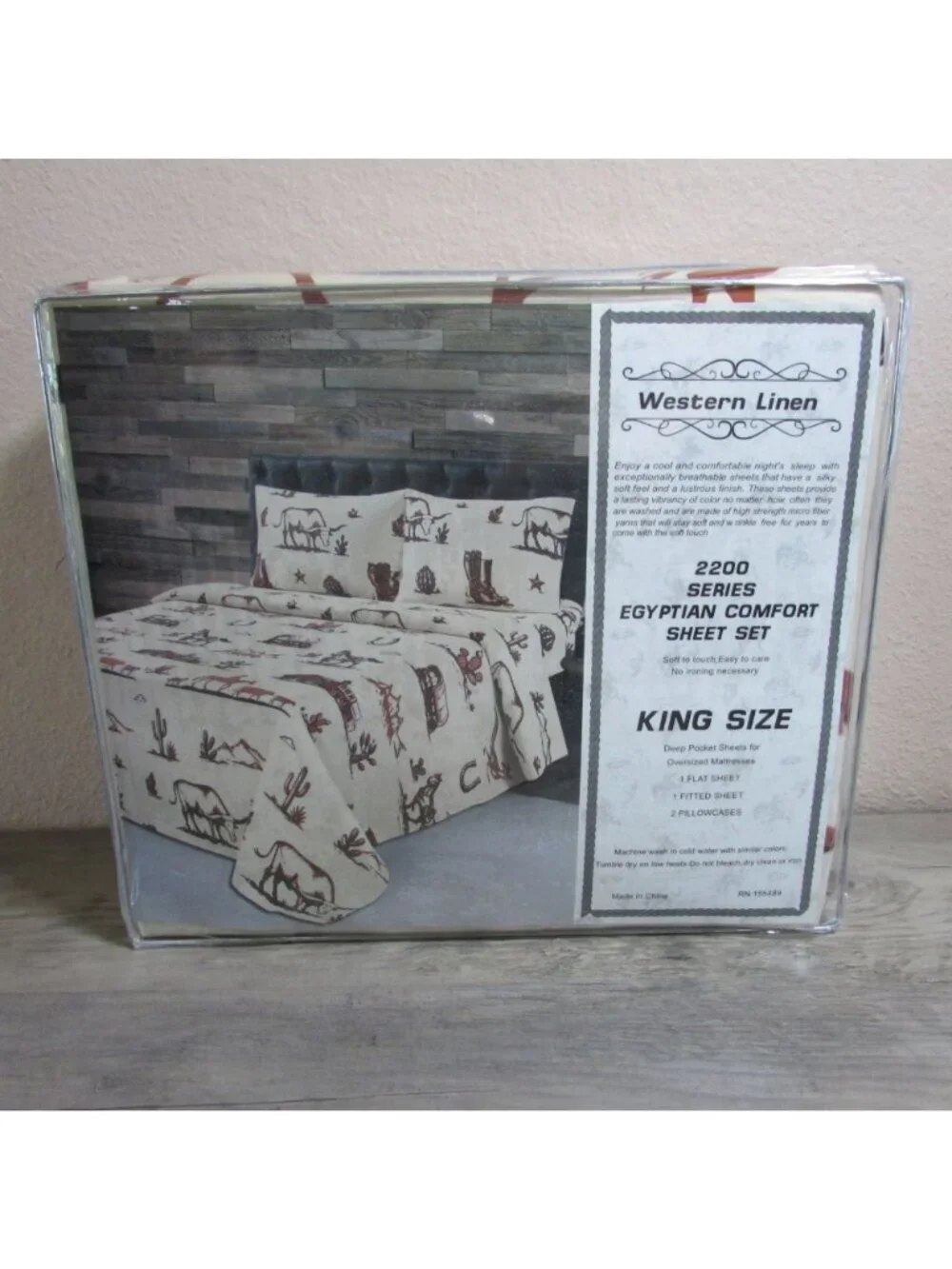 Western Linen Desert Rodeo Western Sheet Set - Beige
